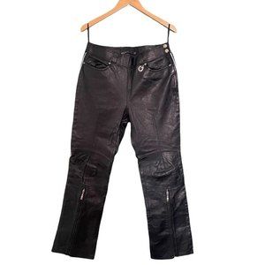 Hein Gericke Woman Genuine Leather Motorcycle Pants, Black, Women’s Size 30